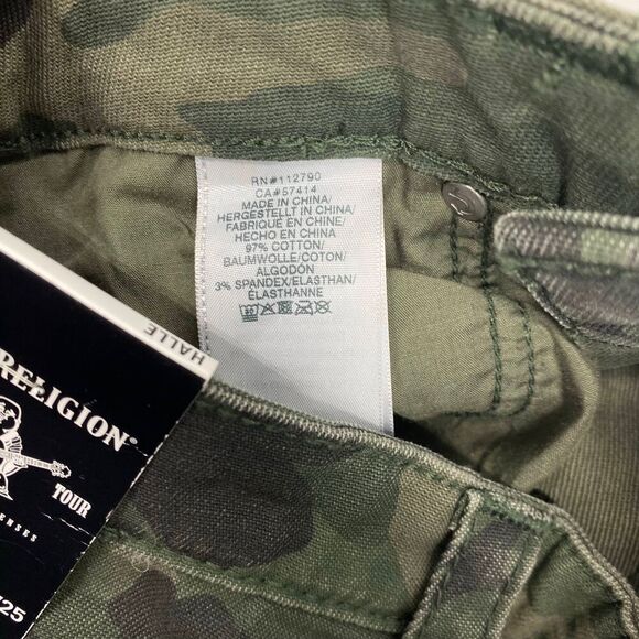 True Religion Women's Olive Camo Super Skinny Pants size W25 - Picture 8 of 9